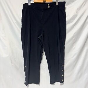 Addition Elle Black Cropped Pants with Button Detailing sz 16